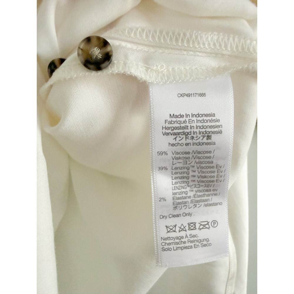 Madewell | NWOT Satin Dolman Button-Up Shirt Winter‎ White | Sz M - Picture 7 of 10